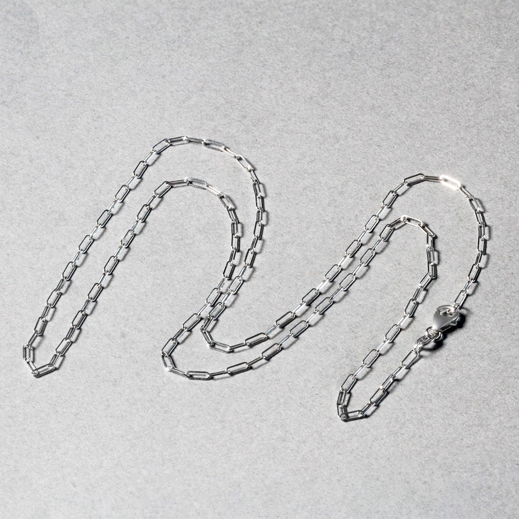 14K White Gold Fine Paperclip Chain  (1.50 mm)