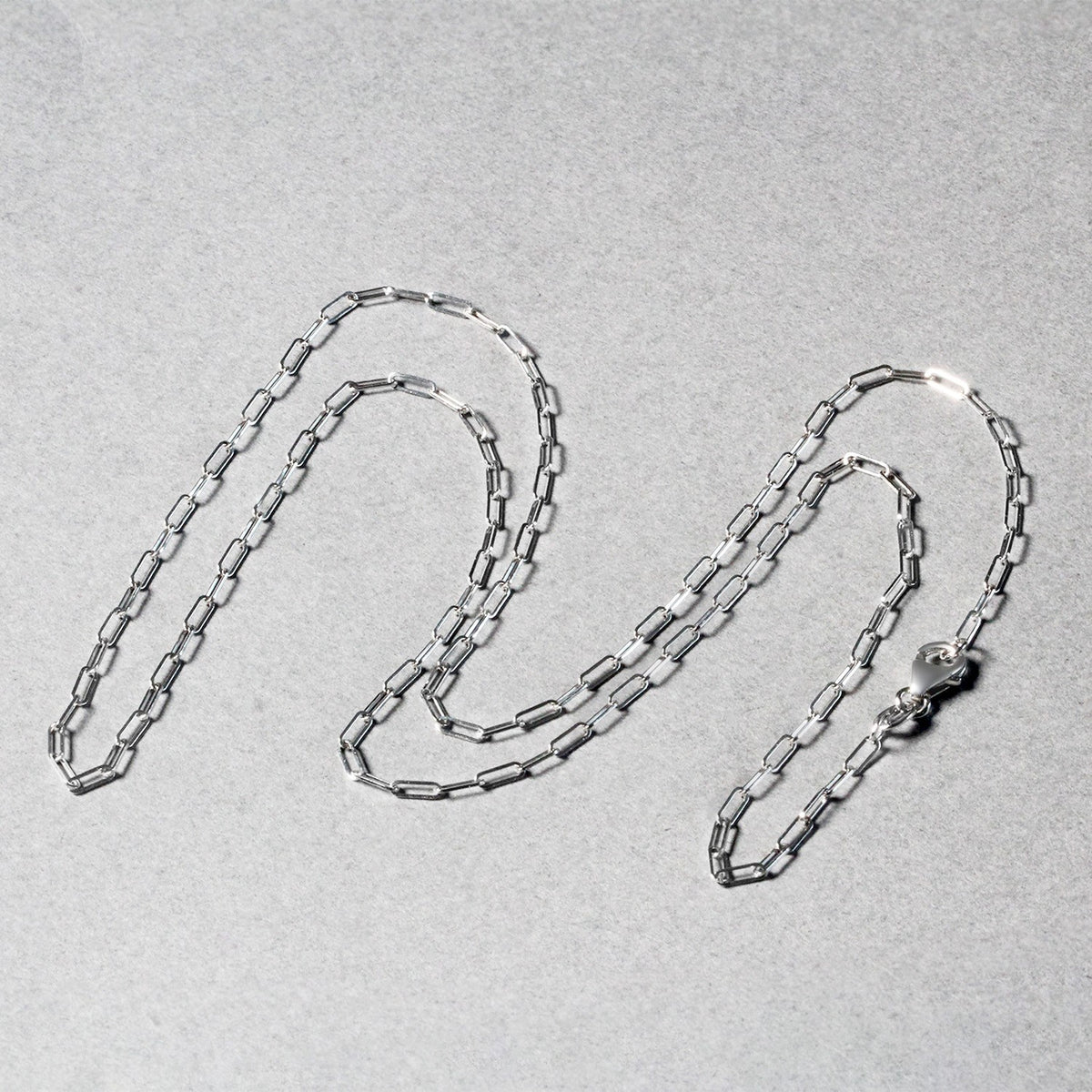 14K White Gold Fine Paperclip Chain  (1.50 mm)