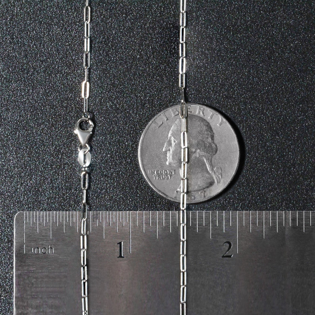 14K White Gold Fine Paperclip Chain  (1.50 mm)