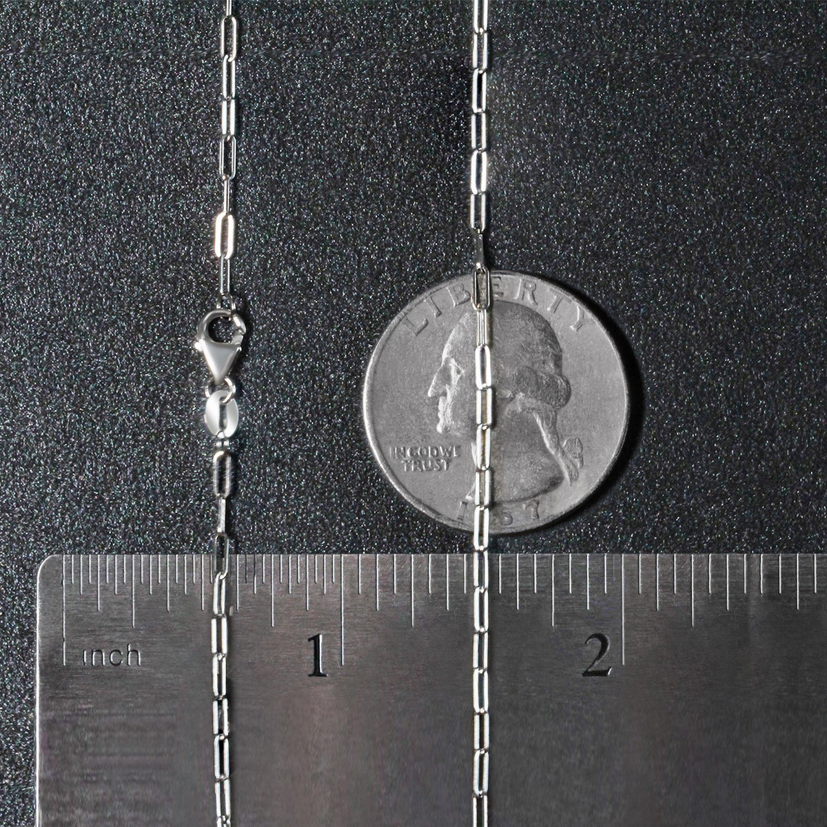 14K White Gold Fine Paperclip Chain  (1.50 mm)