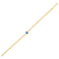 Blue Topaz Bezel Bracelet in 14K Yellow Gold