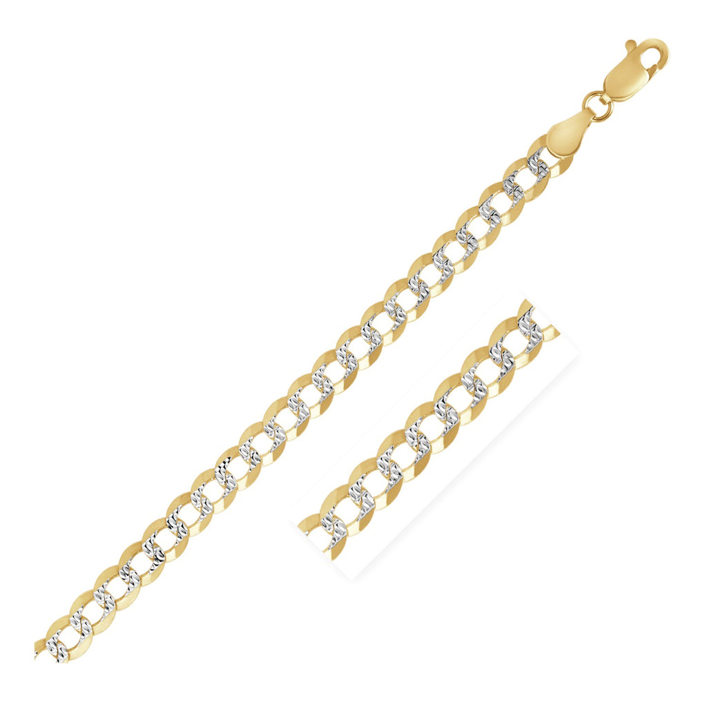 Two-Tone Curb Chain in 14K Gold, 3.6 mm