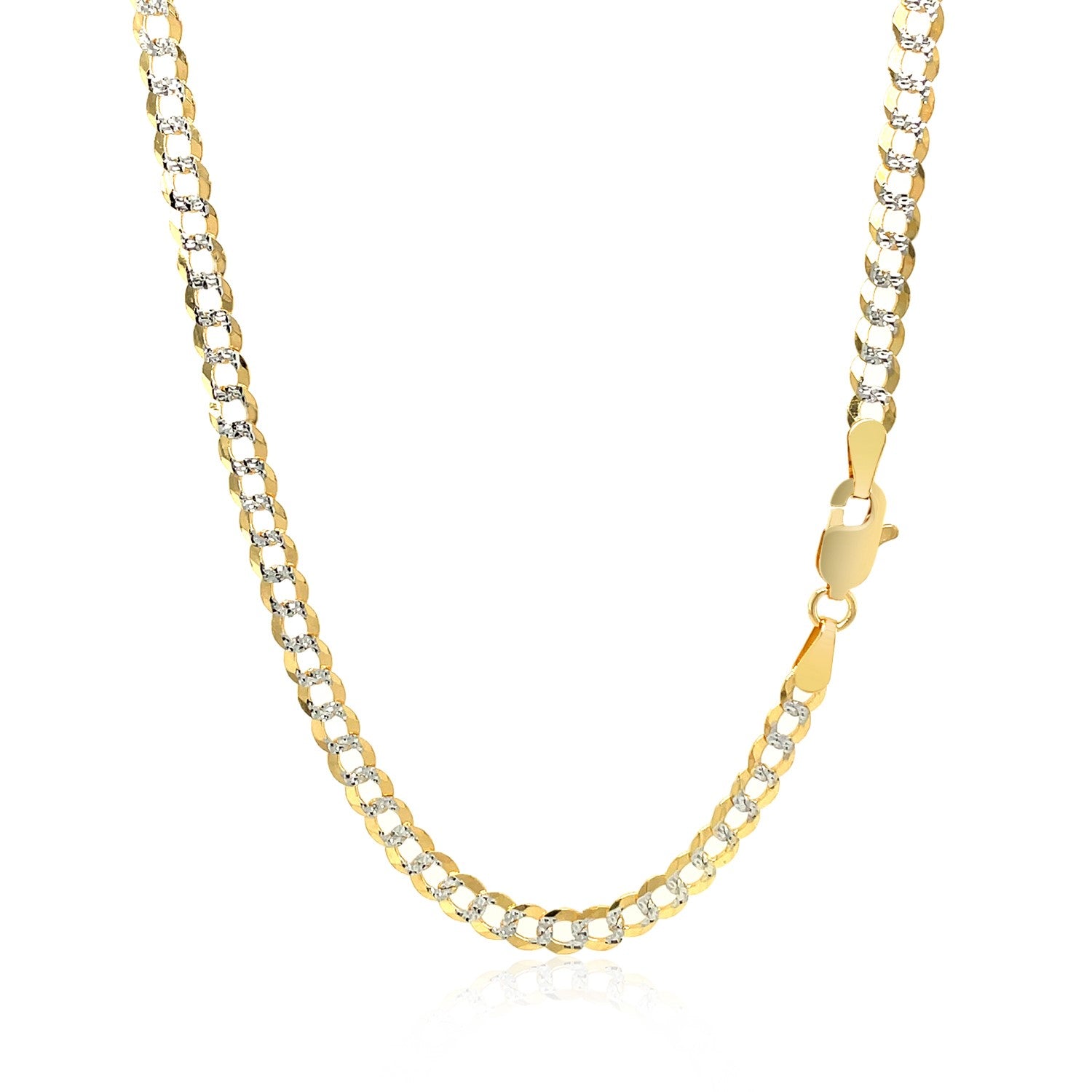 Two-Tone Curb Chain in 14K Gold, 3.6 mm