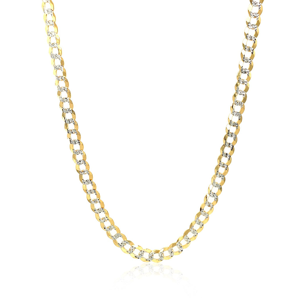 Two-Tone Curb Chain in 14K Gold, 3.6 mm