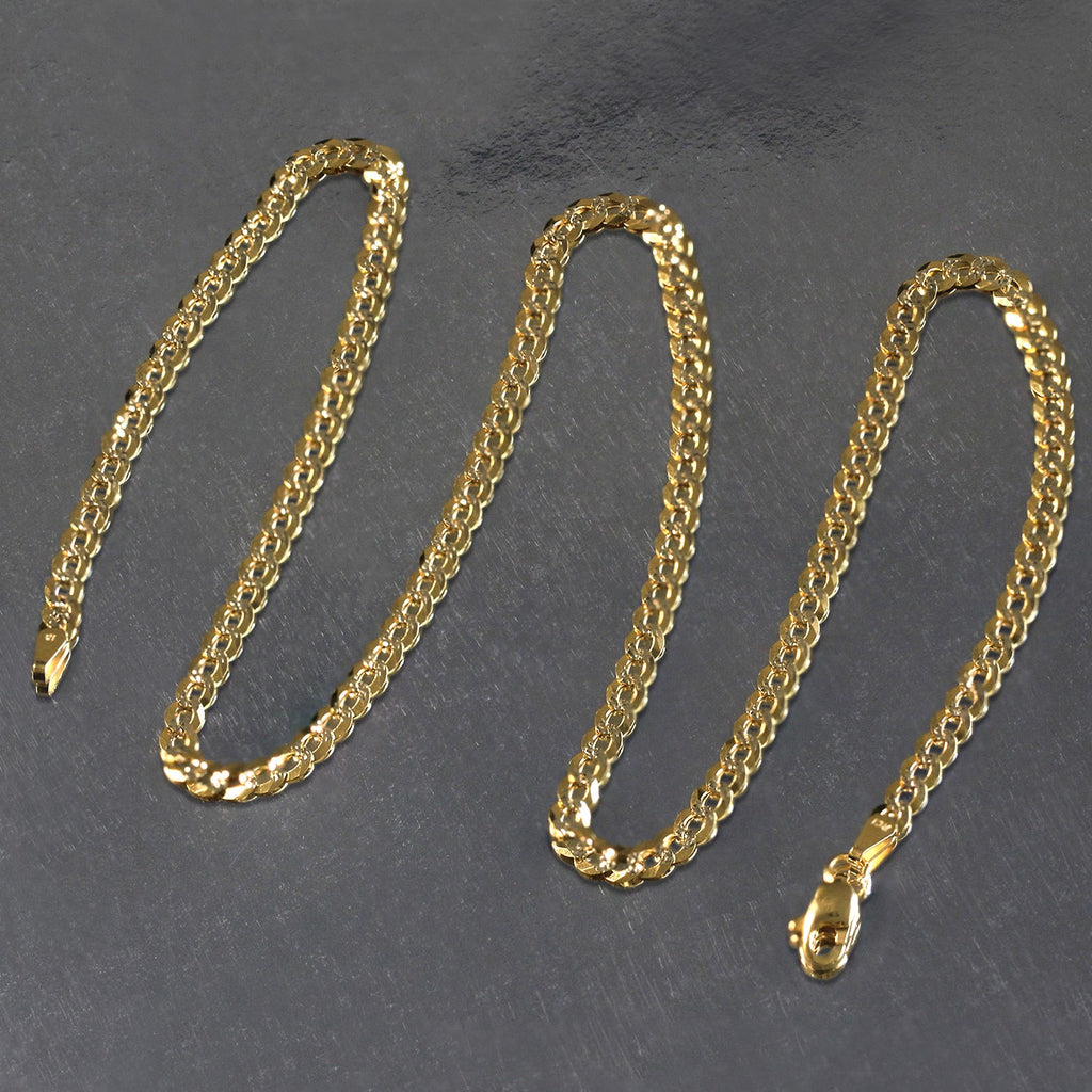 Two-Tone Curb Chain in 14K Gold, 3.6 mm