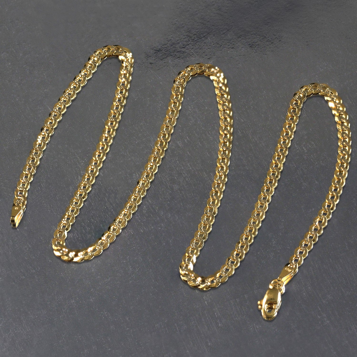 Two-Tone Curb Chain in 14K Gold, 3.6 mm