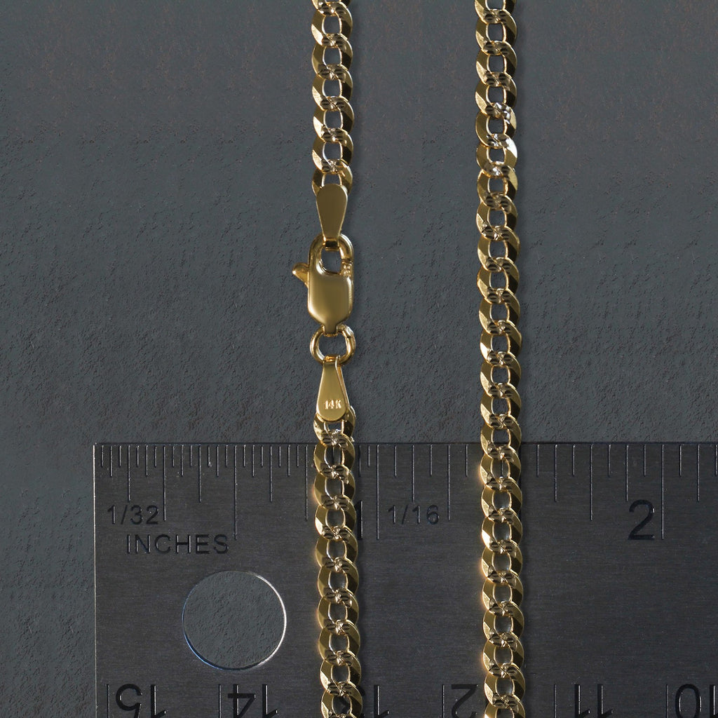 Two-Tone Curb Chain in 14K Gold, 3.6 mm