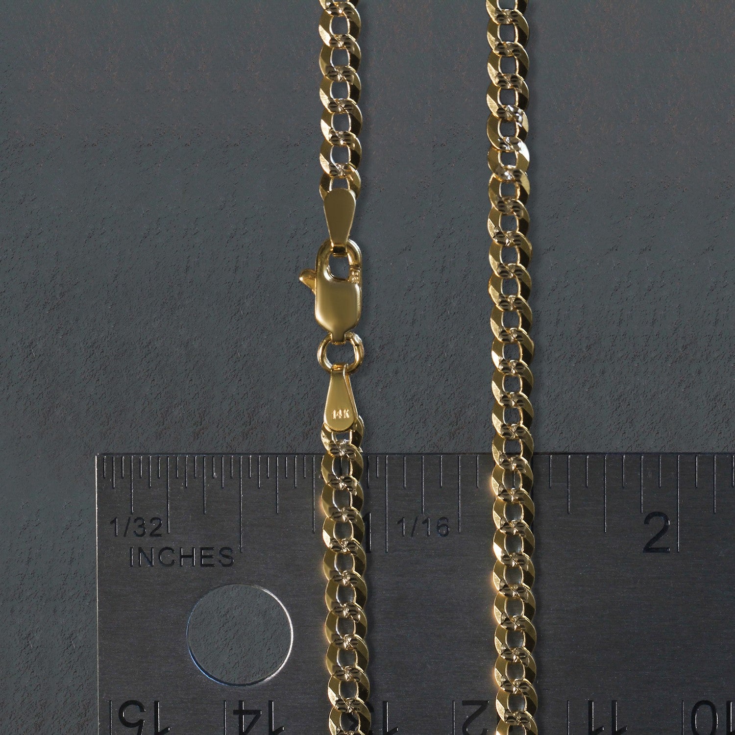 Two-Tone Curb Chain in 14K Gold, 3.6 mm