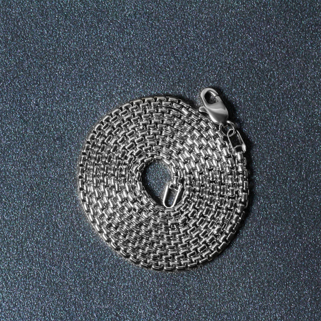 Solid Box Chain in 14K White Gold, 2.5 mm